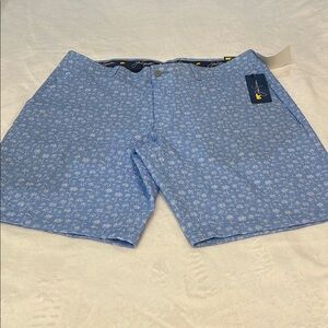 JACK NICKLAUS MENS SIZE 36 Blue Palm Tree Print Shorts